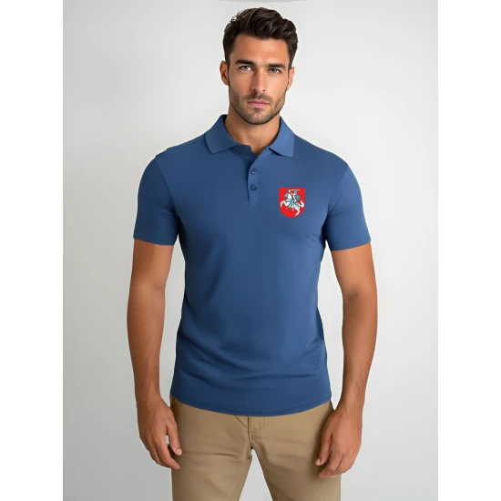 Vyriški mėlyni polo marškinėliai Herbas JS/8T80