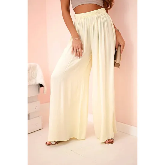 Women's wide yellow trousers Andi 31717