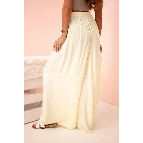 Women's wide yellow trousers Andi 31717