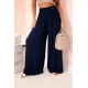 Moteriškos plačios tamsiai mėlynos spalvos kelnės Andi 31721