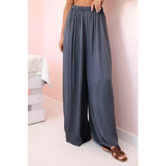 Moteriškos plačios mėlynos spalvos kelnės Andi 32548