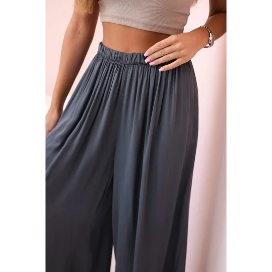 Moteriškos plačios mėlynos spalvos kelnės Andi 32548