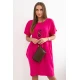 Rožinės spalvos suknelė su kišenėmis ir pakabuku Deli 28766