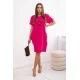 Rožinės spalvos suknelė su kišenėmis ir pakabuku Deli 28766