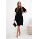 Juodos spalvos suknelė su kišenėmis ir pakabuku Deli 28770