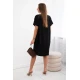 Juodos spalvos suknelė su kišenėmis ir pakabuku Deli 28770