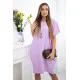 Violetiės spalvos suknelė su kišenėmis ir pakabuku Deli 31036