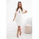 Baltos spalvos suknelė su kišenėmis ir pakabuku Deli 28764