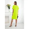 Green dress with pockets and pendant Deli 31035
