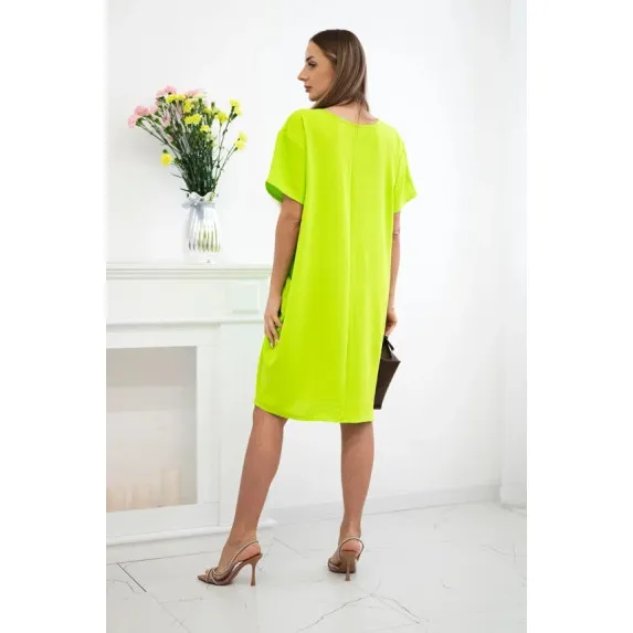 Green dress with pockets and pendant Deli 31035