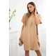 Rudos spalvos suknelė su kišenėmis ir pakabuku Deli 28769