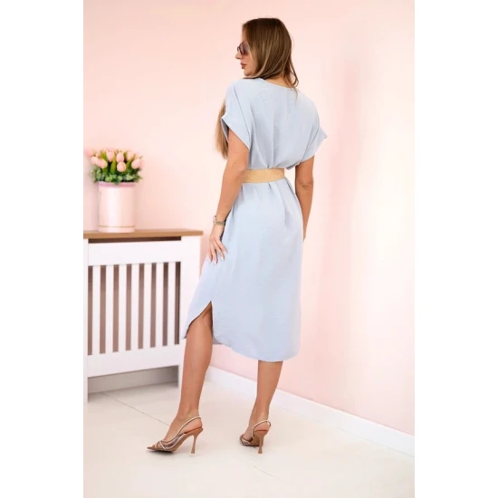 Moteriška pilka suknelė su diržu Amber 31495