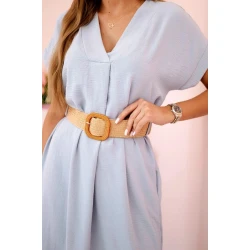 Moteriška pilka suknelė su diržu Amber