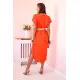 Moteriška oranžinė suknelė su diržu Amber 29551