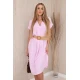 Moteriška šviesiai rožinė suknelė su diržu Amber 29509
