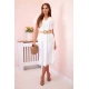 Moteriška balta suknelė su diržu Amber 27660