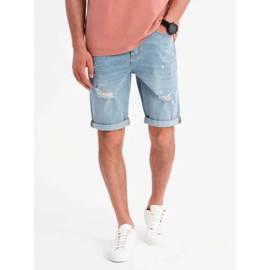Vyriški šviesiai mėlyni džinsiai šortai Braco V1 OM-SRDS-0186