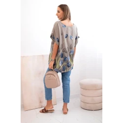 Moteriški pilki marškiniai su gėlėmis Limon