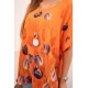 Moteriški oranžiniai marškiniai su gėlėmis Limon 32060