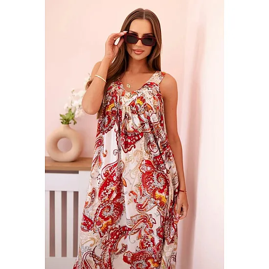 Moteriška raudona suknelė su petnešėlėmis Shine 32685