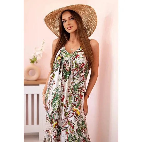 Moteriška chaki suknelė su petnešėlėmis Shine 32680