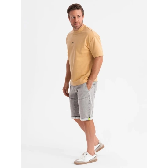 Vyriški pilki džinsiniai šortai Makal V1 OM-SRDS-0135