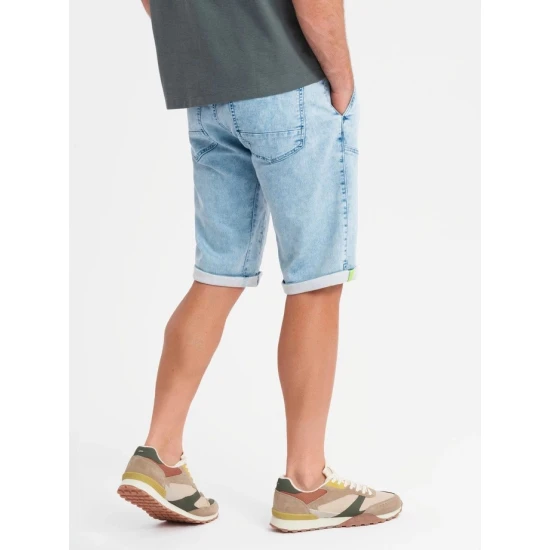 Vyriški šviesiai mėlyni džinsiniai šortai Makal V1 OM-SRDS-0135