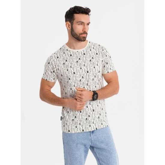 Vyriški baltos spalvos marškinėliai Authentic V1 OM-TSFP-0225