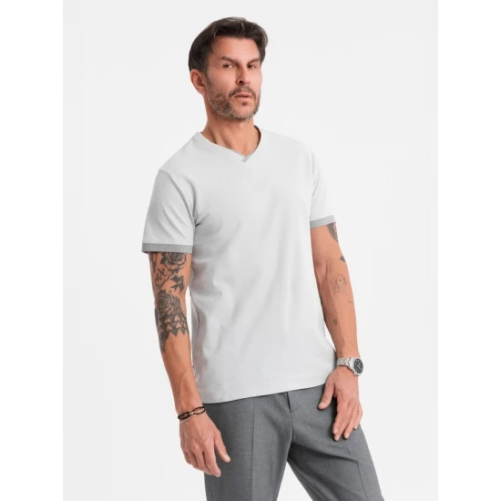 Vyriški pilkos spalvos marškinėliai Brak V4 OM-TSCT-0198