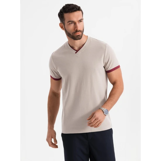 Vyriški rusvos spalvos marškinėliai Brak V2 OM-TSCT-0198