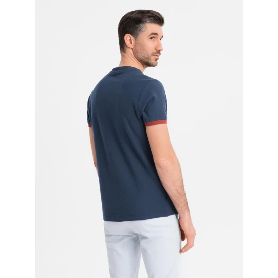 Vyriški tamsiai mėlynos spalvos marškinėliai Brak V1 OM-TSCT-0198