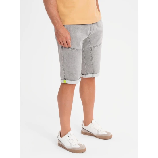 Vyriški pilki džinsiniai šortai Makal V1 OM-SRDS-0135