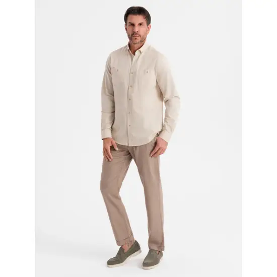 Vyriški rusvos spalvos marškiniai Arlas V3 OM-SHCS-0134