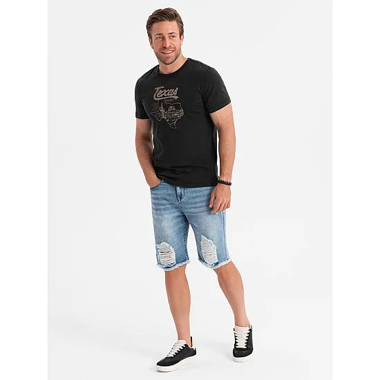 Miesten vaaleansiniset farkkushortsit Urban V2 OM-SRDS-0157