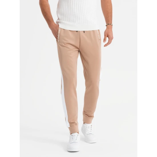 Vyriškos rusvos spalvos laisvalaikio kelnės Adelf V4 OM-PASK-0229