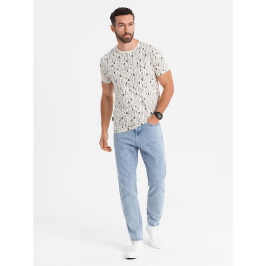 Vyriški baltos spalvos marškinėliai Authentic V1 OM-TSFP-0225