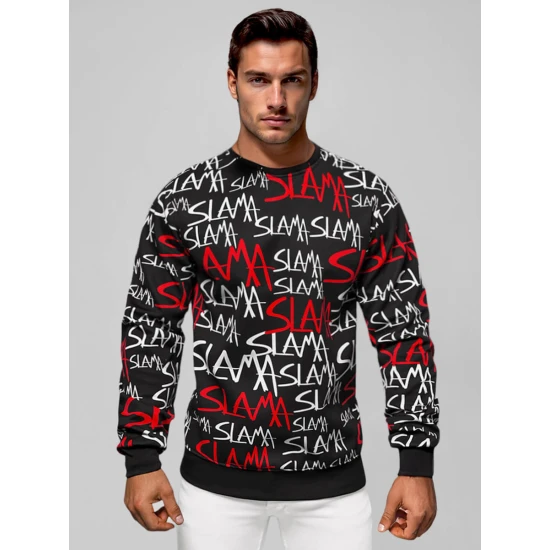 Vyriškas juodos spalvos džemperis Slama