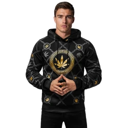 Vyriškas juodas džemperis su auksine spauda Kanna