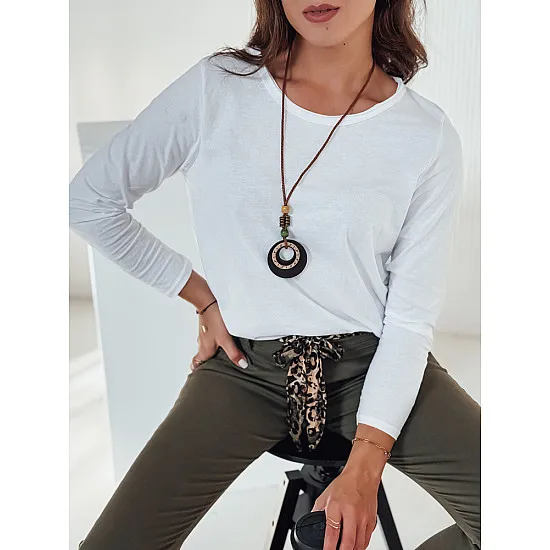 Moteriška balta palaidinė su pakabuku Minimoda RY2679