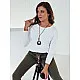 Moteriška balta palaidinė su pakabuku Minimoda RY2679