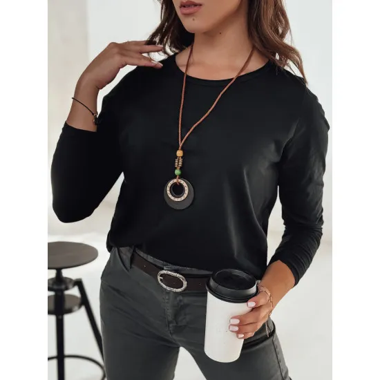 Moteriška juoda palaidinė su pakabuku Minimoda RY2678