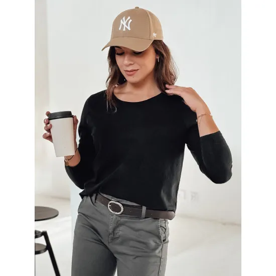 Moteriška juoda palaidinė su pakabuku Minimoda RY2678