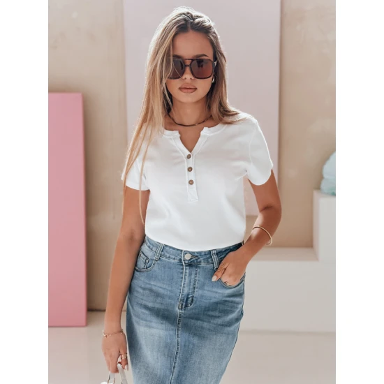 Moteriška baltos spalvos palaidinė Kiss Look RY2836