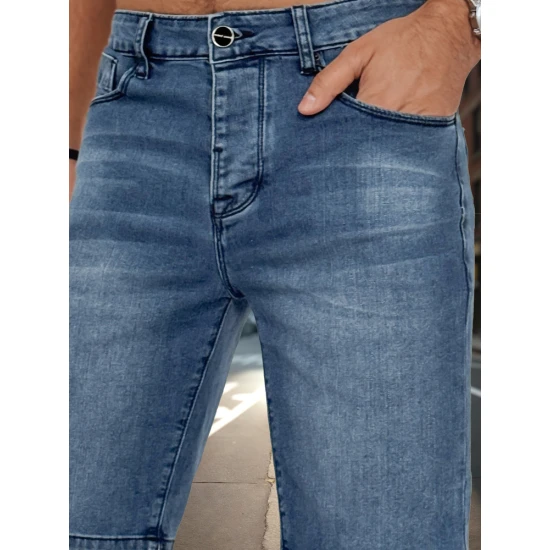 Vyriški mėlynos spalvos trumpi džinsiniai šortai Džin SX2489