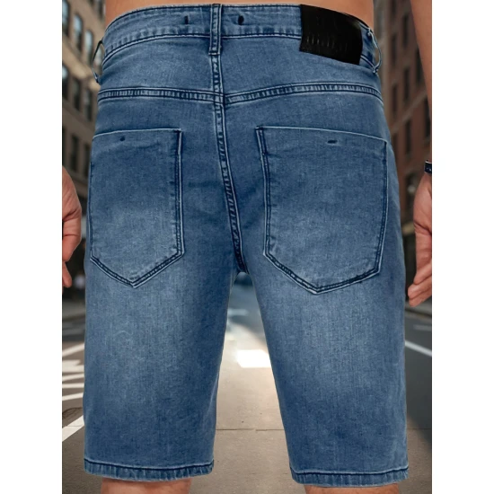 Vyriški mėlynos spalvos trumpi džinsiniai šortai Džin SX2489