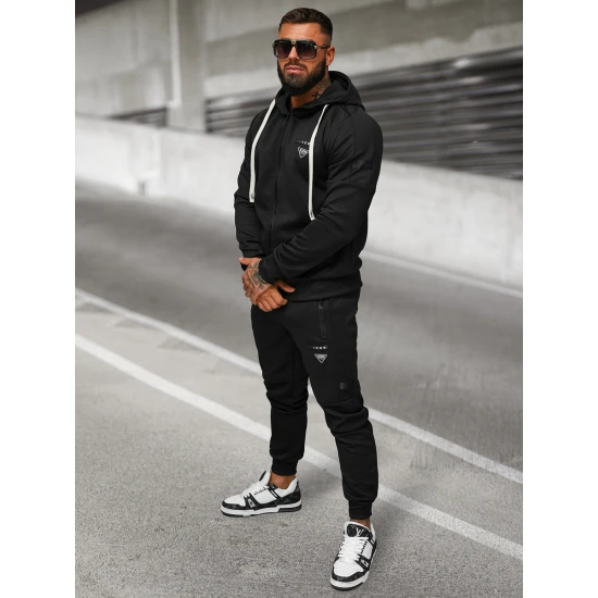Vyriškas juodos spalvos sportinio kostiumo komplektas Icon O/LN11760