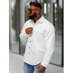 Vyriški baltos spalvos džinsiniai marškiniai Tol