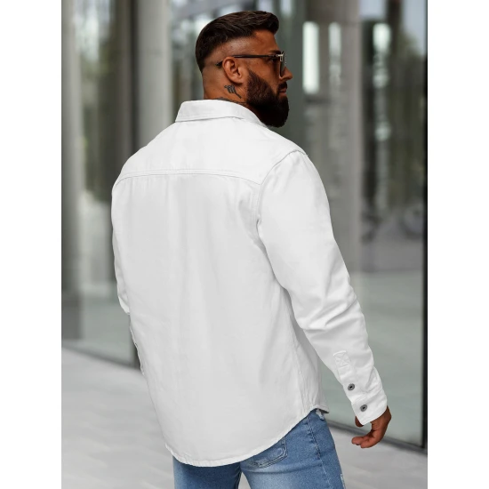 Vyriški baltos spalvos džinsiniai marškiniai Tol L/CA777/2