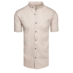 Vyriški rusvos spalvos trumpomis rankovėmis marškiniai Tad