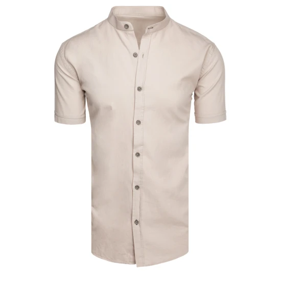 Vyriški rusvos spalvos trumpomis rankovėmis marškiniai Tad KX1061